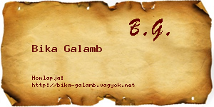 Bika Galamb névjegykártya
